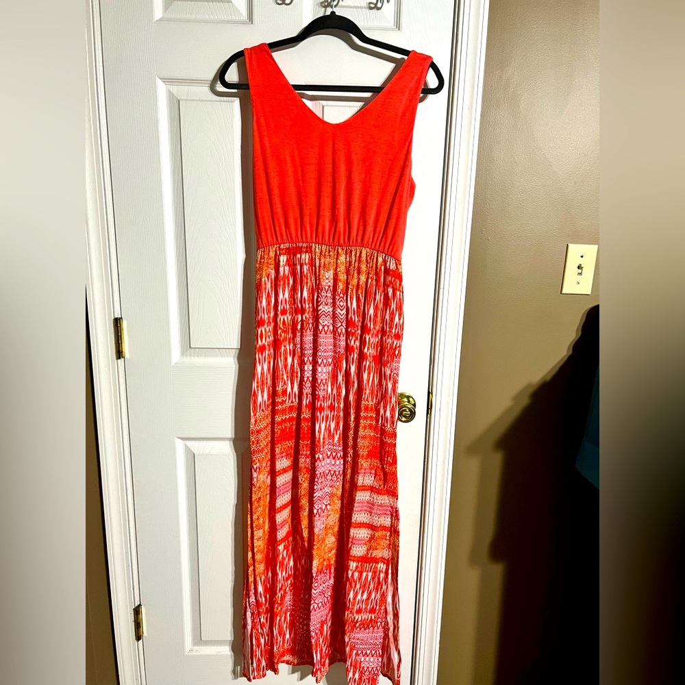 Maxi Dress, Faded Glory, Size Large, Orange